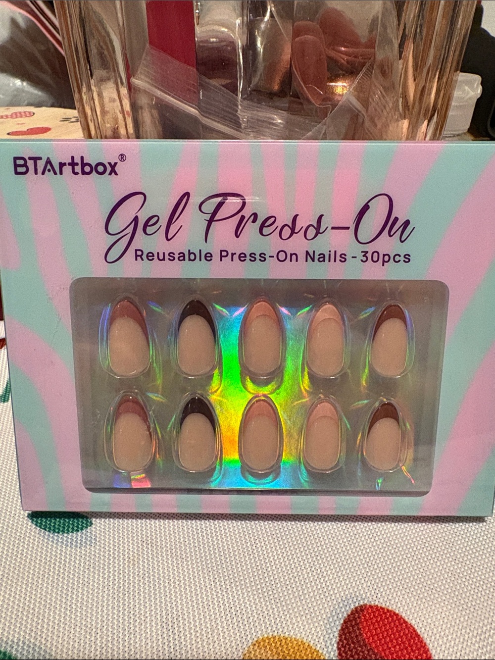 BTArtbox Reusable Press-On Nails in Nude French Tip (30pcs)